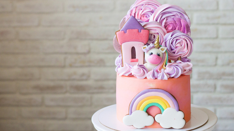 Unicorn castle cake