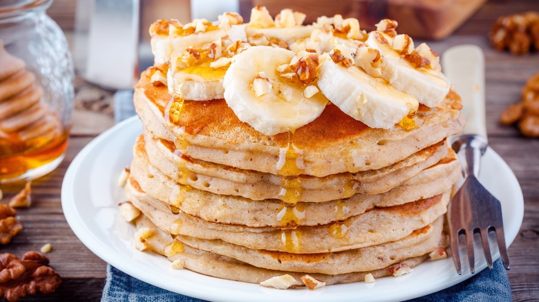 walnut and banana pancakes