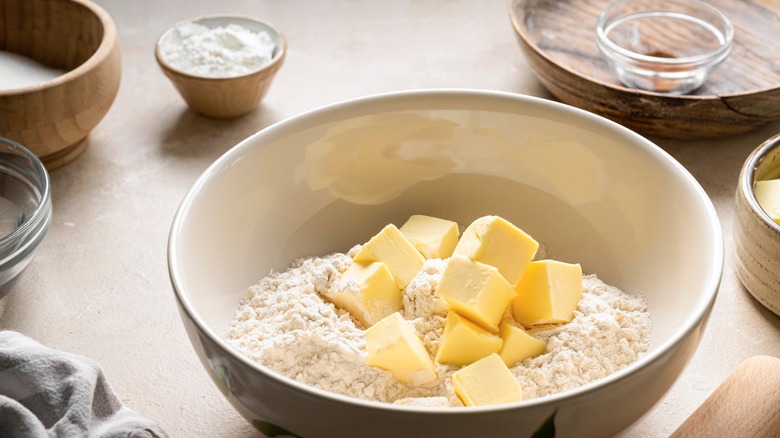 Butter and flour in bowl