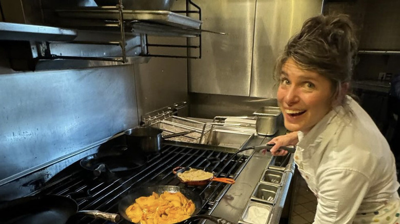 Vivian Howard cooking