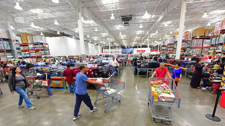 Interior of Costco with shoppers