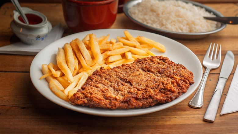 Plate of chicken Milanese