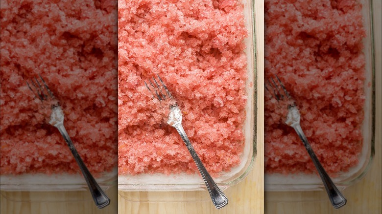 Granita crystals with fork