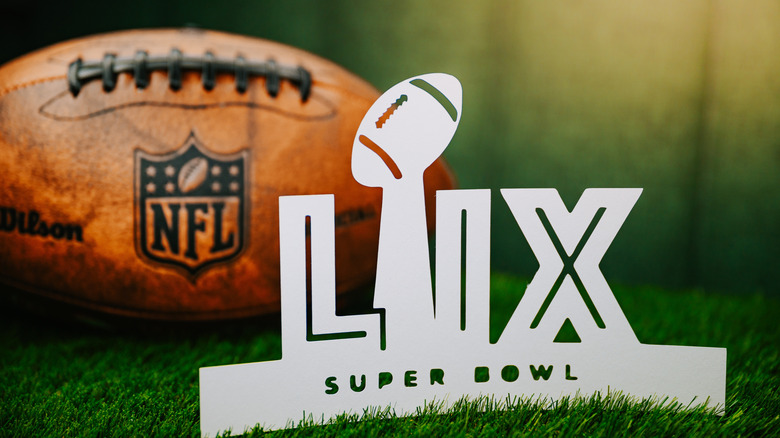 Super Bowl LIX logo and football