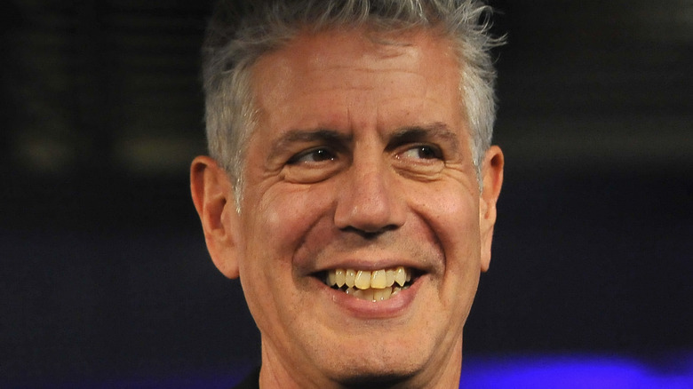 Anthony Bourdain looking to the side
