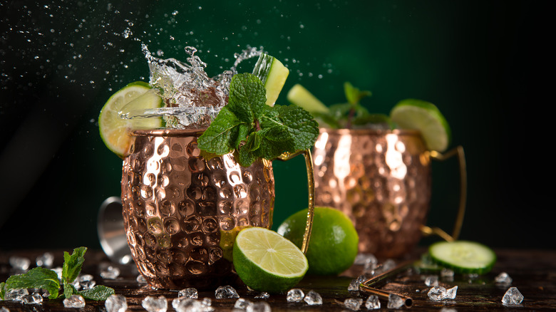 Two Moscow Mules with ice