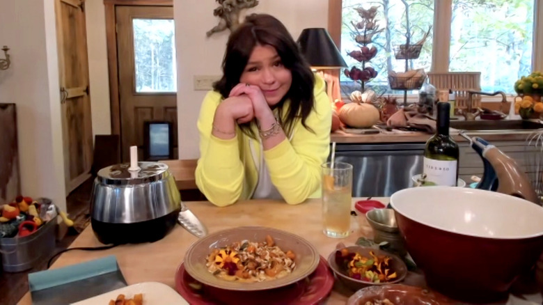 Rachael Ray recording at home