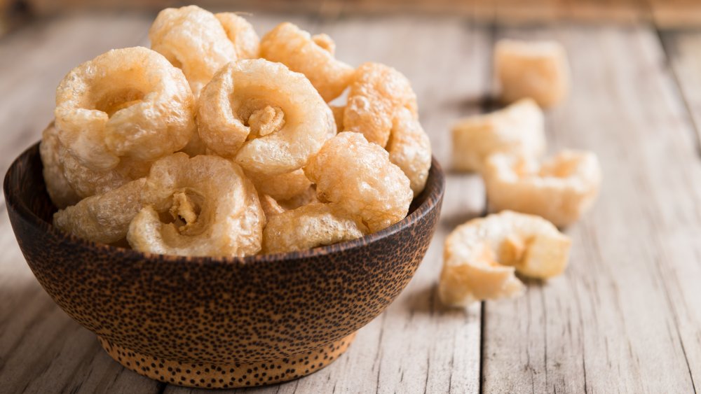 Pork rinds in a bowl