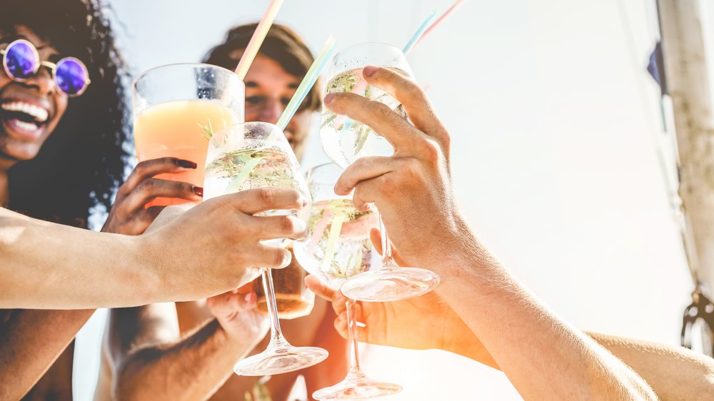 People drinking cocktails