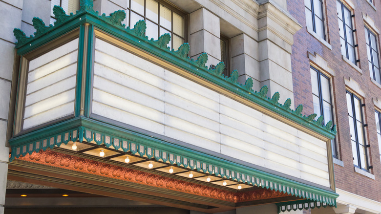 Blank movie theater marquee