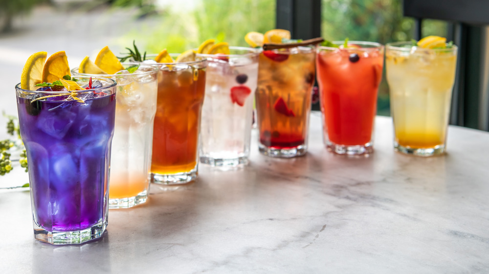 Row of Italian sodas in different flavors