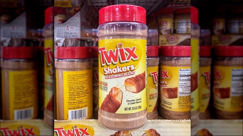 Cannisters of Twix Shakers Seasoning Blend sitting on a shelf