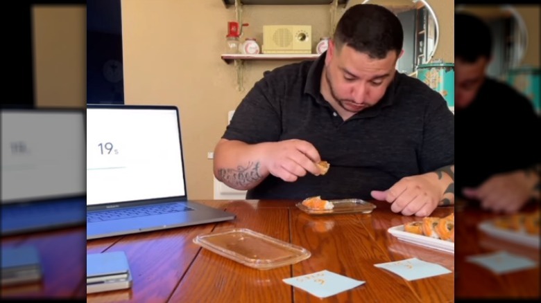 Michael Takla setting sushi record