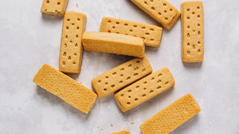 shortbread cookies on parchment paper