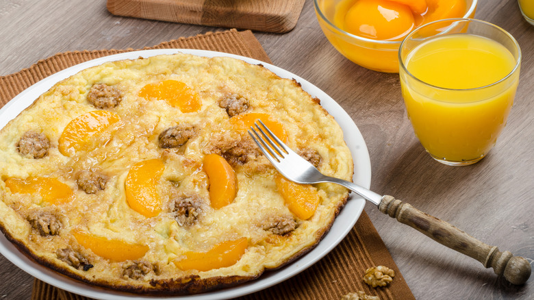 sweet omelet with peaches