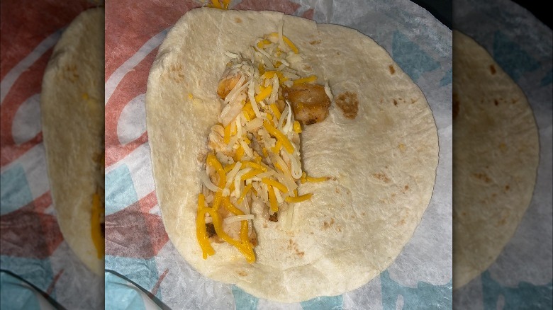 An unmelted Chicken Chipotle Melt from Taco Bell