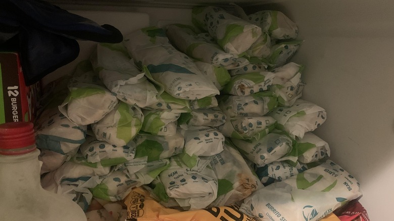 Taco Bell Burrito stash in freezer