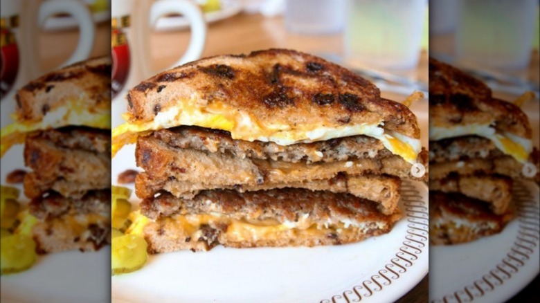 Breakfast sandwich on Texas toast