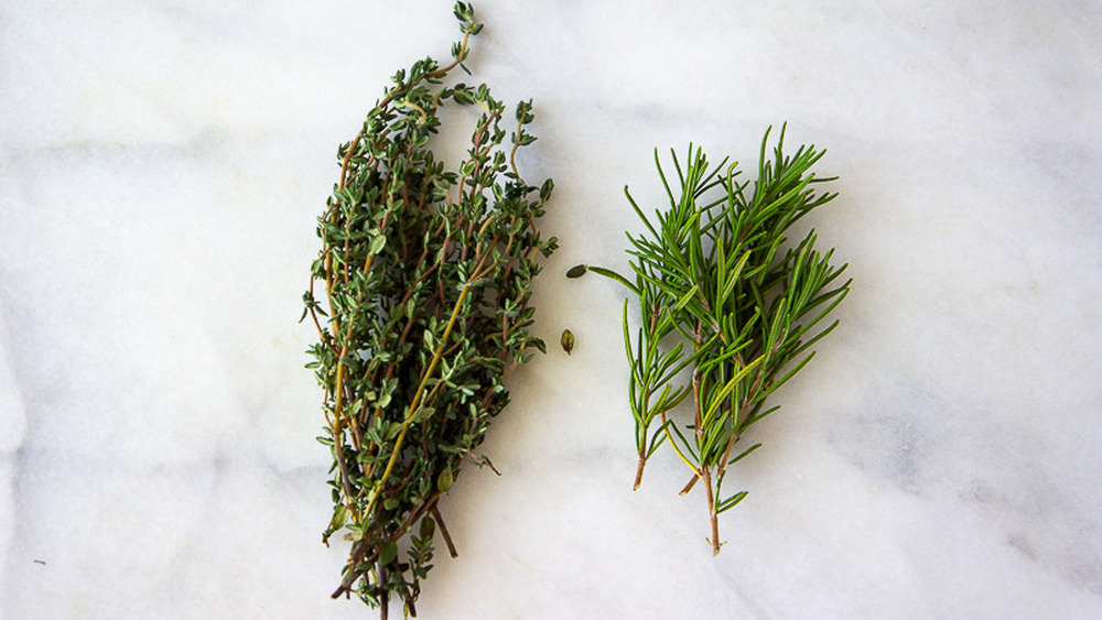 herbs on countertop