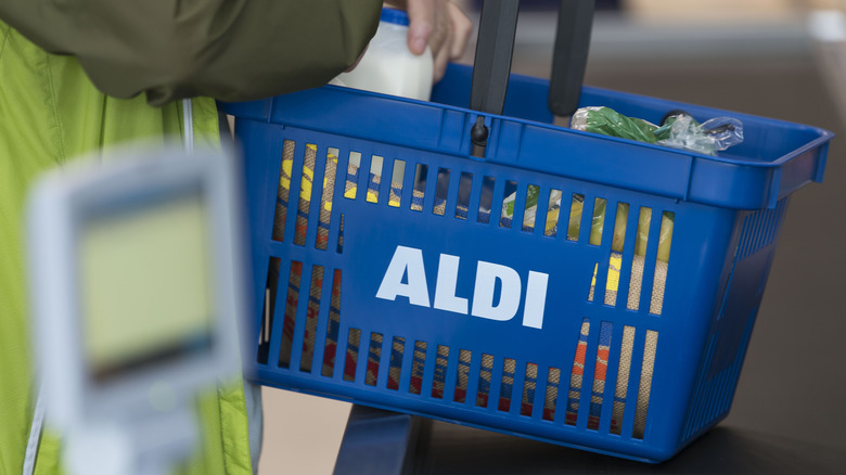 An Aldi shopping basket