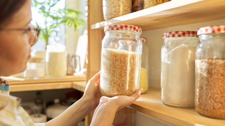 Woman in pantry