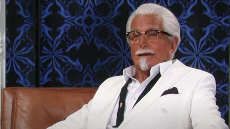 George Hamilton dressed as Colonel Sanders