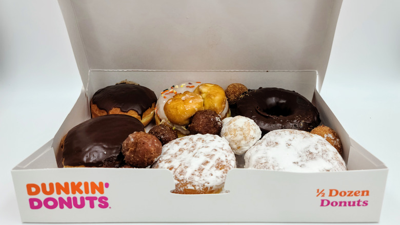 Box of Dunkin' doughnuts