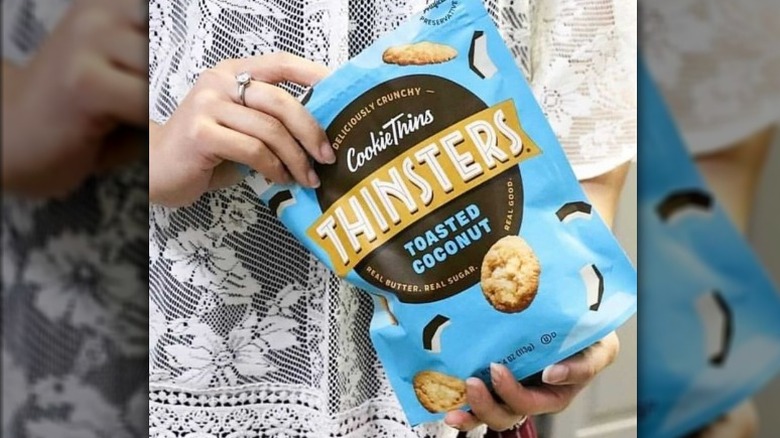 A bag of Thinsters toasted coconut cookies 