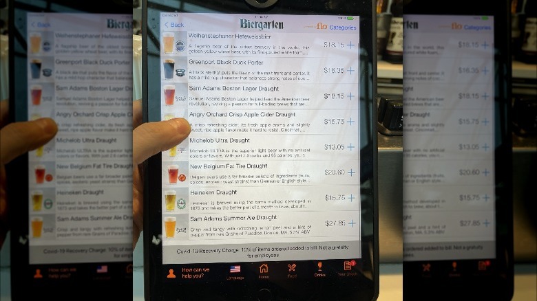 Photo of a beer menu from LaGuardia Airport