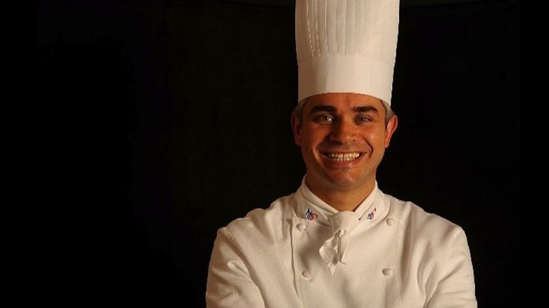 Celebrity chef Benoît Violier in white