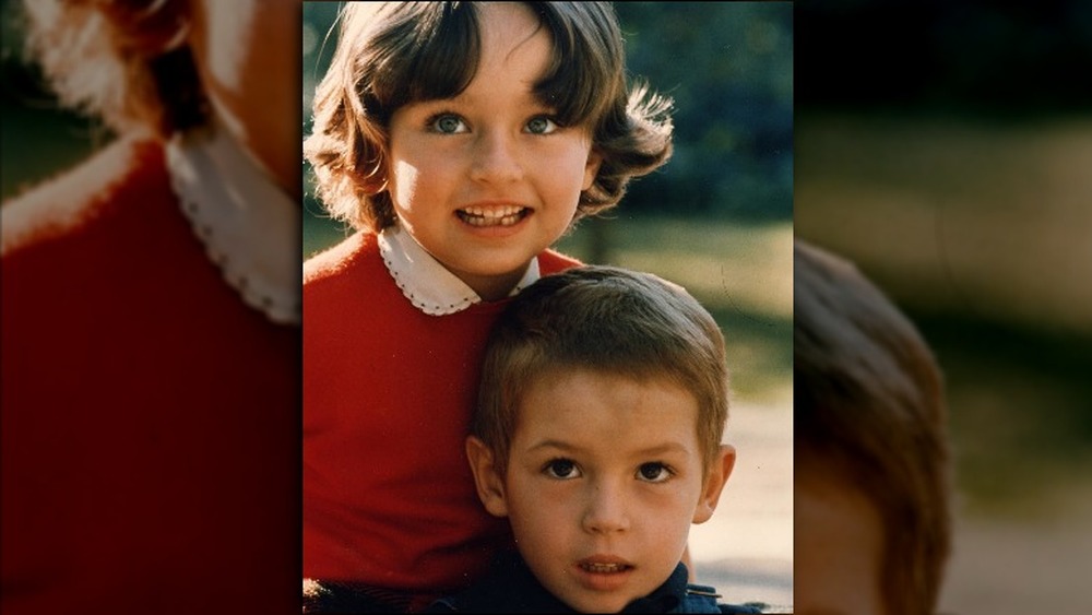 Young Giada De Laurentiis with her brother Dino