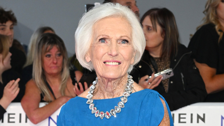 Mary Berry smiling on red carpet