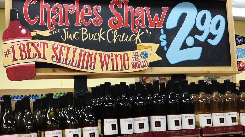 Charles Shaw wines on shelves