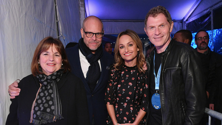 Ina Garten and Bobby Flay Food Network backstage