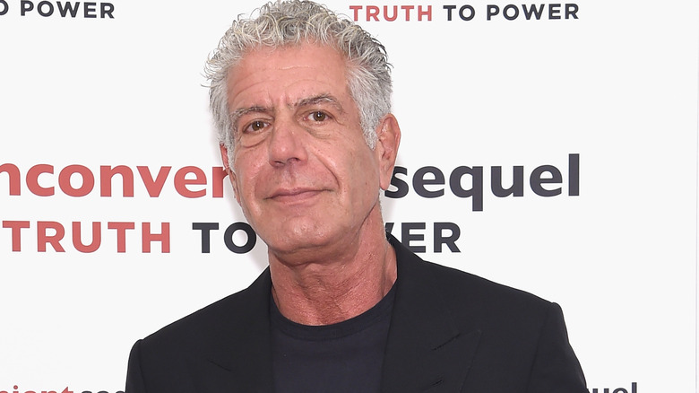 Anthony Bourdain posing