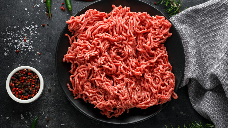 Raw ground beef