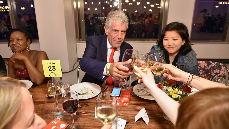 Anthony Bourdain at table