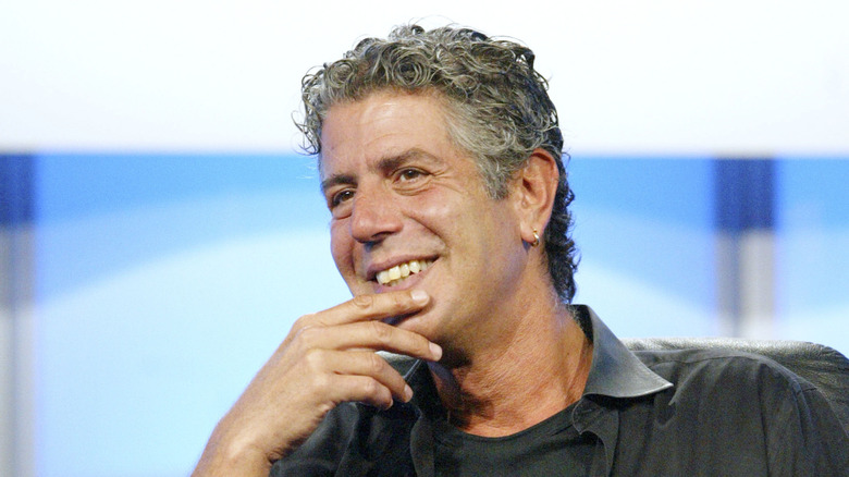 Anthony Bourdain smiles