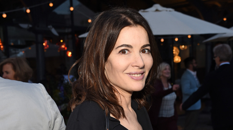 Nigella Lawson in a suit