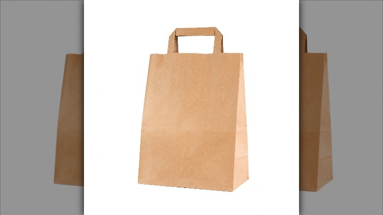 brown paper back on white background