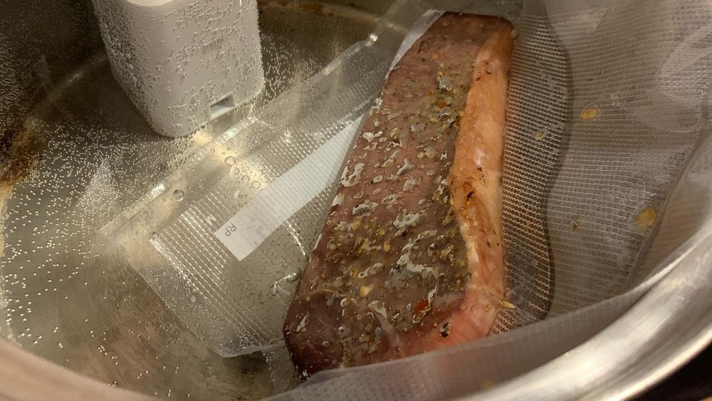 Sous-vide cooked steak