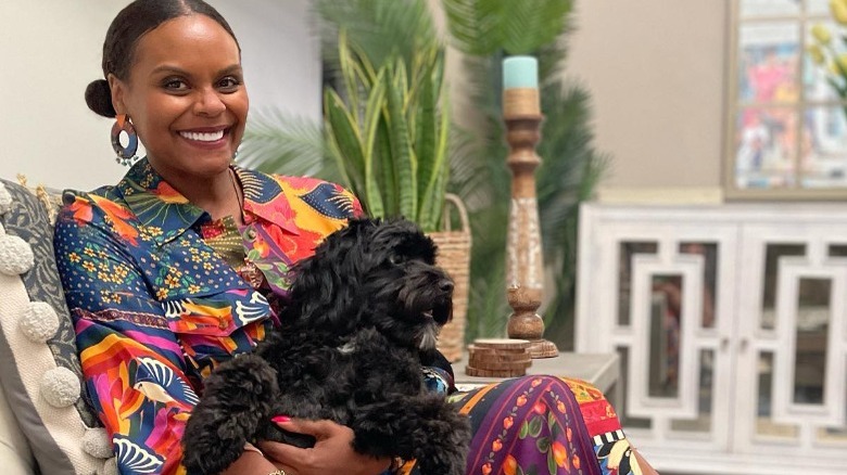 Tabitha Brown with her non-vegan dog