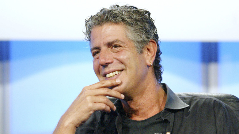 Anthony Bourdain smiles