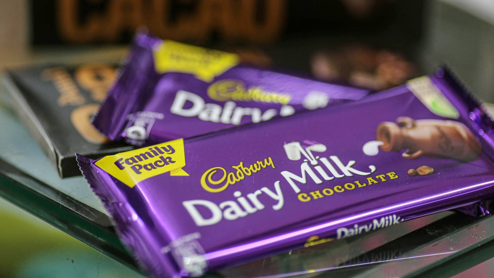 Cadbury chocolate sitting on a table