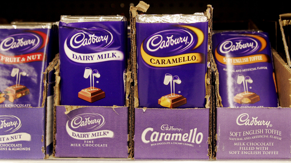 Cadbury Chocolate sitting in carboard containers