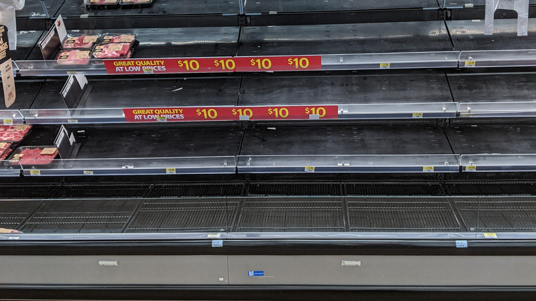 empty supermarket aisle