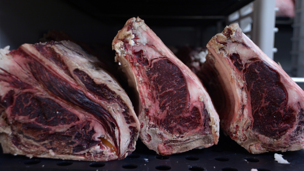 dry aging beef in a freezer