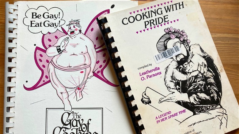 Spiral bound queer vintage cookbooks