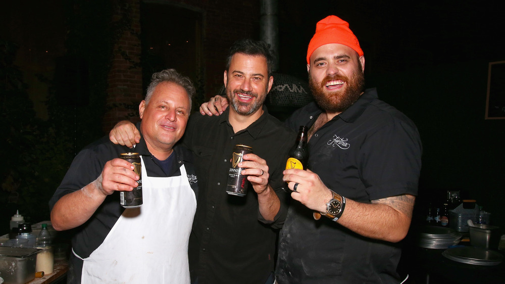 Christian Petroni drinking with Jimmy Kimmel