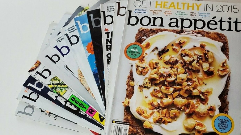 stack of Bon Appetit magazines